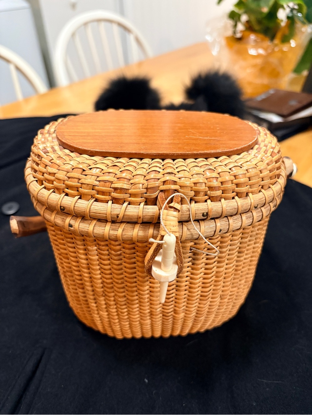 Vintage 1995 Nantucket Basket Purse- signed dated- needs handle hardware repair